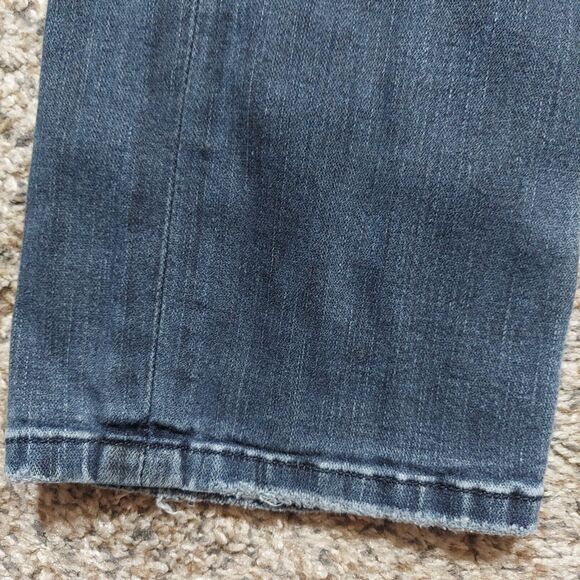 Rock Revival Moto Taniel Slim Stretch Distressed Thick Stitched Jeans Mens 31x28 - Picture 8 of 12